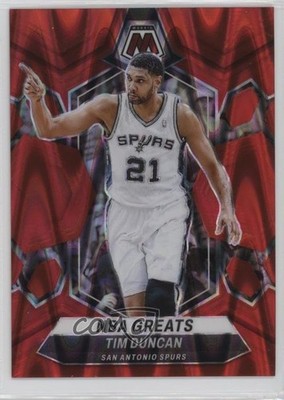 2023 Panini Mosaic NBA Greats Red Seismic Prizm 109/299 Tim Duncan #291 HOF 0t30