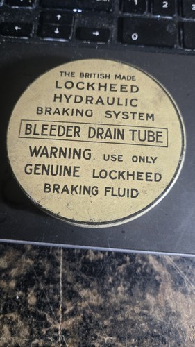 Vintage Lockheed Hydraulic Part No. 3919/4 Brake Bleeder Tube Tin