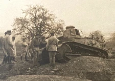 WW1 FRENCH TANK TRAINING CENTER AT CHAMLIEU FRANCE 1917 - PHOTO POSTCARD RPPC