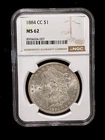 1884 CC Morgan Silver Dollar NGC MS 62 - Carson City Mint