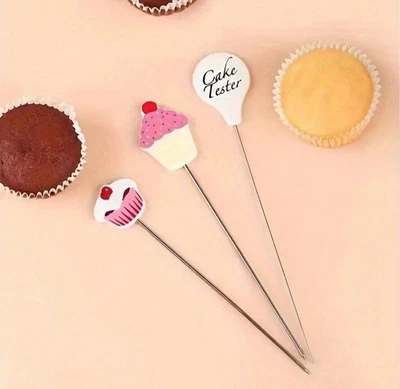 3pc Cake Tester Probe Skewer Muffin Baking Bread Dough Cupcake Bakeoff Stainless