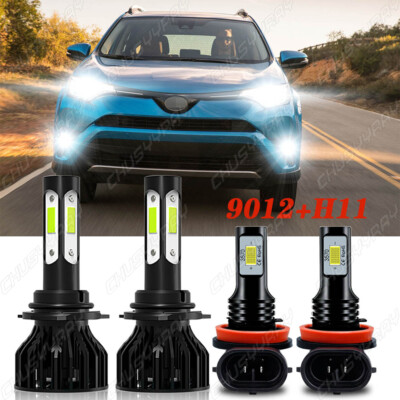 Para For Toyota RAV4 2016 2017 2018 Faros delanteros + Luz antiniebla Combo LED