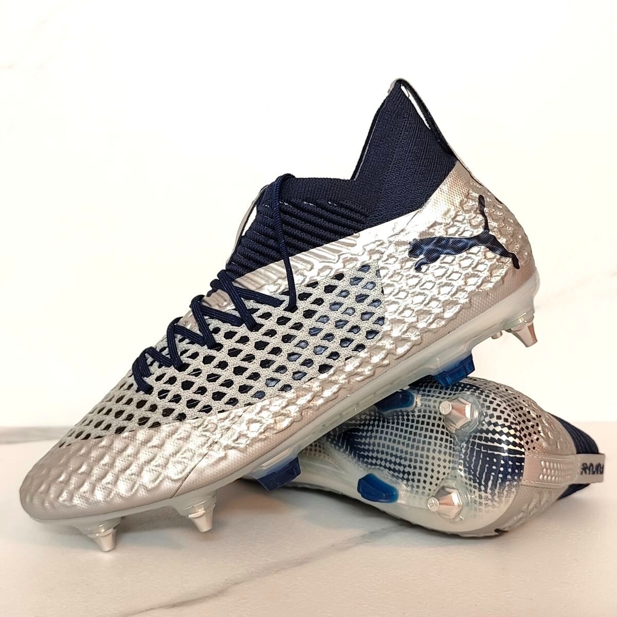 PUMA プーマ FUTURE 2.1 NETFIT MX SG 26.5 PUMA Future 2.1 Netfit SG Stun - Puma Silver/Peacoat