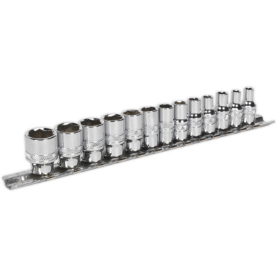 13er-Pack Steckschlüsselsatz 1/4'' metrisch Vierkant - 6 Punkt LOCK-ON abgerundete Köpfe
