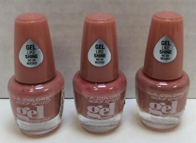 L.A. Colors Gel Nail Polish, CNL387 - Undressed, Lot of 3 Bottles