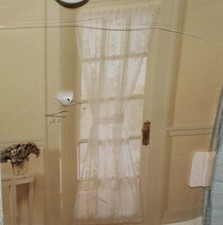 Alison Door Panel Tieback Lace Curtain 40 x 36" White NEW Fast Shipping
