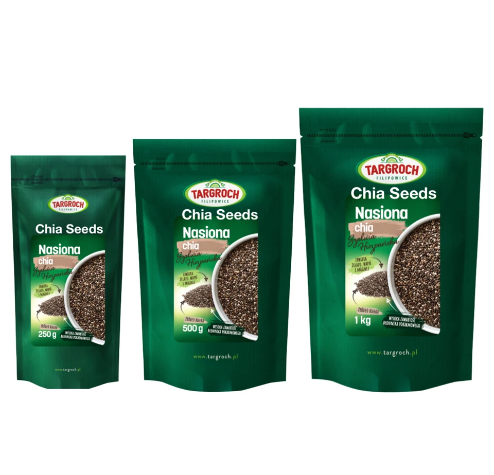 TARGORCH Chia Seeds Fiber Weight Loss 250/500/1000g Nasiona Chia Blonnik Targroch