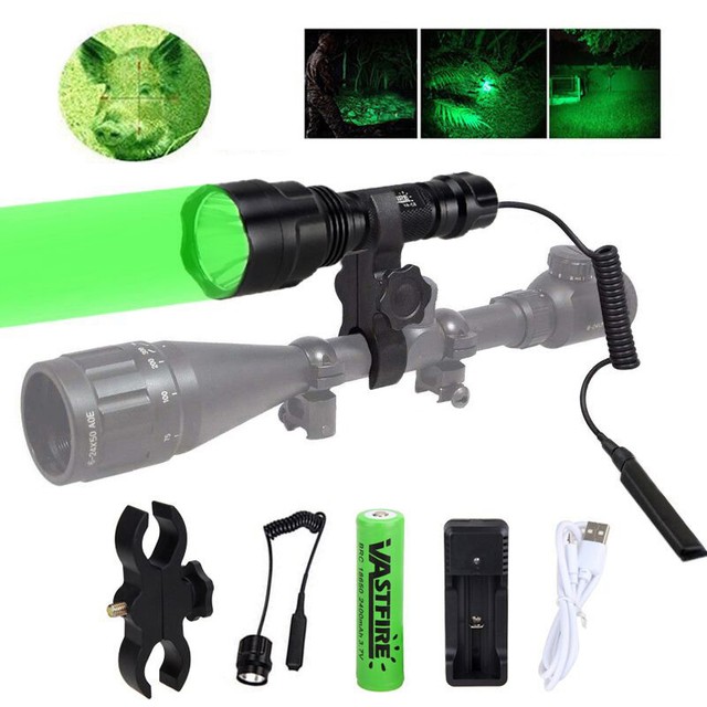 Green Red LED Hunting Light Hog Night Predator Flashlight Rife Gun Lamp