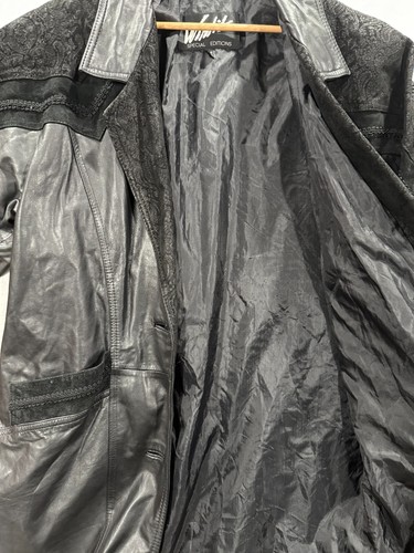 Winlit Special Ed. Damen Leder Trenchcoat Oversize Gr. M Schwarz Vintage 80er - Bild 1 von 11