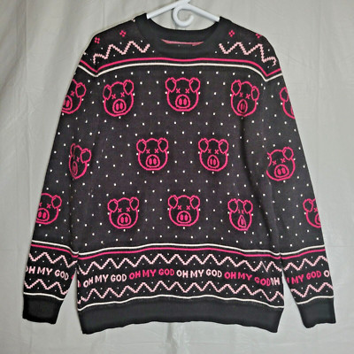 Shane Dawson Mens Sweater Killer Merch OH MY GOD Pig Face Ugly Sweater - L 10083