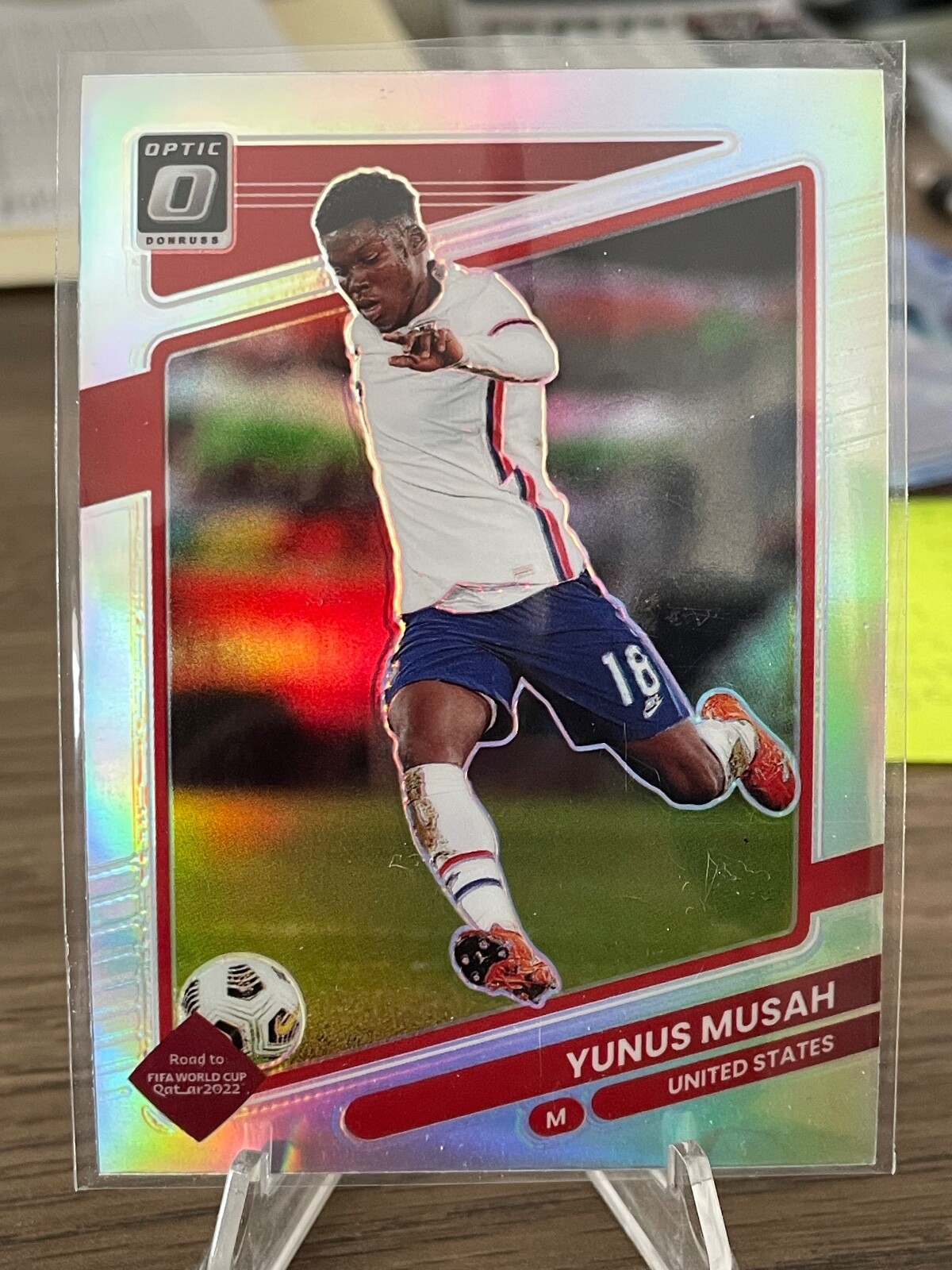 2021-22 Panini Donruss Soccer Optic Yunus Musah Holo Prizm #161 SP United States