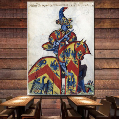 Crusaders Flags Wall Art Decor Canvas Painting Order of the Golden Fleece Banner