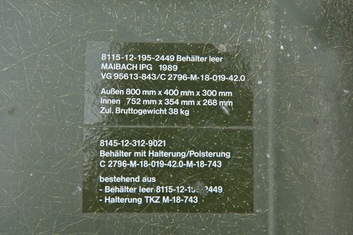 Bundeswehr GFK Kiste 80x40x30cm mit ABC Schutzmaske + Filter + Overgarment NEU - Bild 8 von 12
