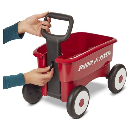 Deambulatore a spinta 2 in 1 Play Wagon 4 ruote base stabile XL spazio di archiviazione 35 libbre nuovo - Foto 3 di 8