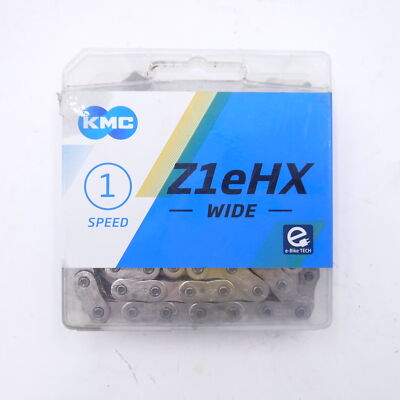 KMC BMX Single Speed Bicycle Chain - Z1eHX Wide - 1/2'' x 1/8'' x 112L - Silver