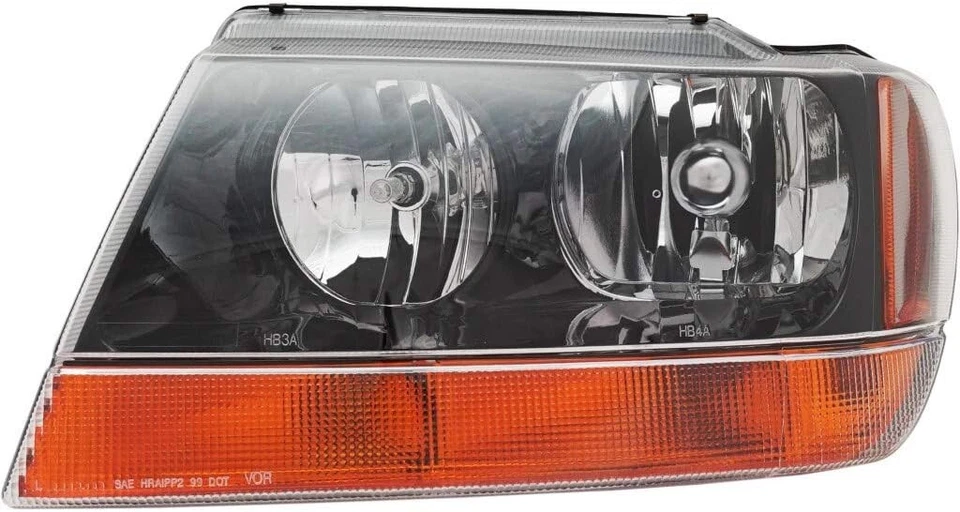 Headlights For Jeep Grand Cherokee 1999 2000 2001 2002 2003 2004 Black Trim Pair Foto 3 de 4