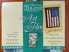 "AMERICA" NEW! TOLAND ART FLAG Artist Warren Kimble 24" x 36" MADE IN USA