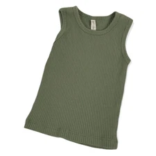 Quincy Mae Baby Girl Ribbed Tank Top Green Organic Cotton  6-12 Months 6 12 
