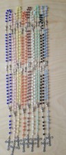 9 pcs DIFFERE COLOR Rosary Necklace Cross Crucifix Catholic Christian ITALY