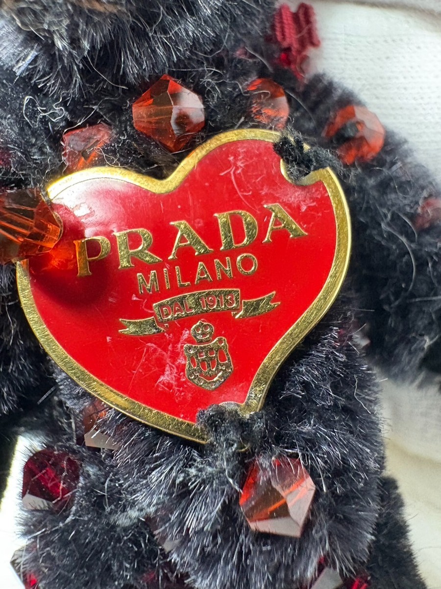 美品　PRADA キーリング ベア 黒 ハート型 ロゴプレート ビジュー　希少 s-l1200.jpg
