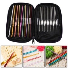 22PCS/Set Multi-colour Aluminum Crochet Hooks Needles Knit Weave Craft Yarn Tool