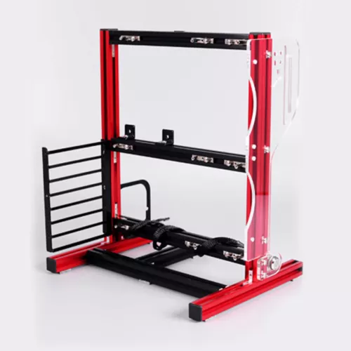 Red DIY ITX ATX MATX PC Frame Test Bench Open Air Case Water Cooling Fan Chassic