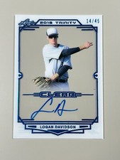 Logan Davidson Signed 2019 Leaf Trinity Clear Acetate Auto 14/45 RC Athletics