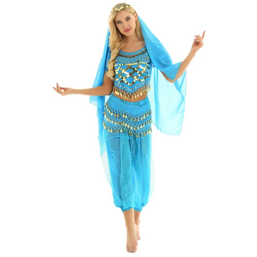 Damen Tanzbekleidung Laterne Kostüm Harem Outfit Cosplay Tanz Schal Bauch Sets - Bild 75 von 139