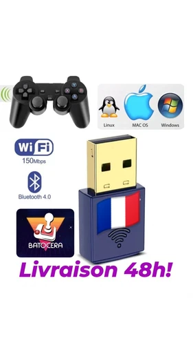 Dongle Clé USB Wifi Bluetooth Compatible BATOCERA Windows Mac OS Console R36S..
