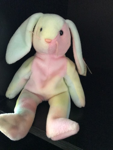 RETIRED TY BEANIE TIE DYE BUNNY BEANIE- HIPPIE -MAY 4, 1998 - Picture 7 of 9