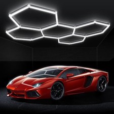 LED Hexagon Garage Honeycomb Lights RGBW Super Bright Ceiling Light Workshop Gym