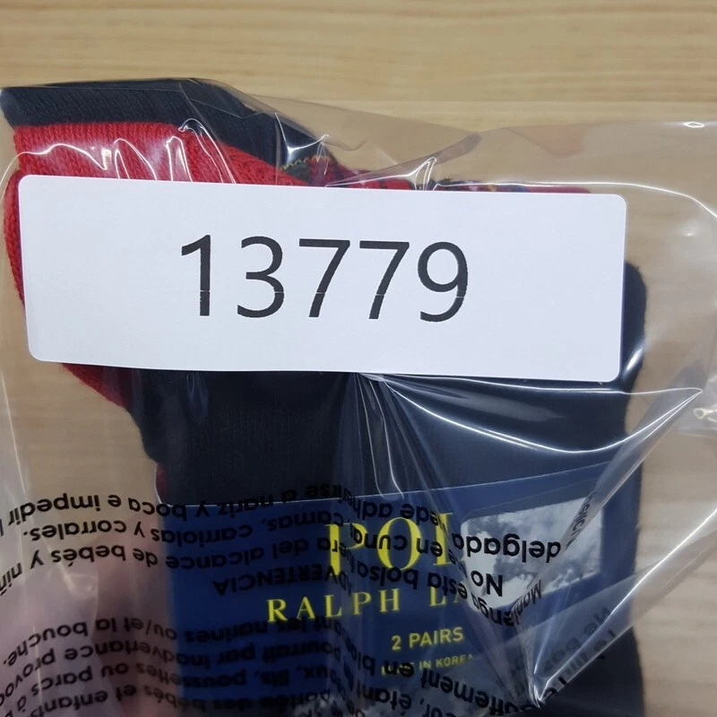 POLO RALPH LAUREN Calcetines Crew Para Hombres 10-13 Negro Dálmata Perro Rojo Tartán Cuadros Foto 4 de 4