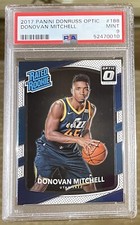 Donovan Mitchell RC RATED ROOKIE Base 2017 Panini Donruss Optic #188 PSA 9 Jazz