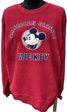 Vintage Disney Store Mickey Mouse Red Fleece Sweatshirt Size M Medium