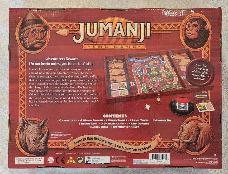 JUMANJI The Game In a real Wooden Box Deluxe Edition Board Game Complete - Image 2 of 4