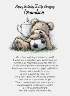 PICKTURE-THIS NEW Happy Birthday To MY Amazing Grandson - A5 Card Birthday Special Love