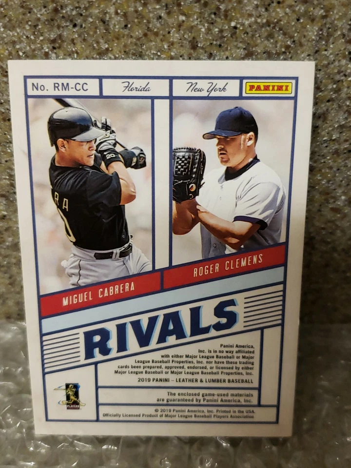 🌟SUPER🌟STARS🌟 M.CABRERA🤩R.CLEMENS🤩GAME USED💥MATERIAS☆ LIMITED ED🥸19/99🤑 - Image 2 of 4