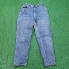 VINTAGE LEE USA MADE DENIM BLUE JEANS WOMENS SIZE 12 PET PETITE (28X26)