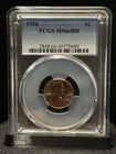 1958 PCGS MS66 RD Wheat Cent
