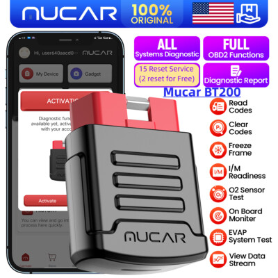 USED MUCAR BT200 Full System OBD2 Scanner Bluetooth Car Diagnostic Tool Resets