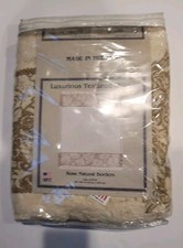 Rose Throw Blanket Textured Natural Borders NEW In Package Flowers Floral 46x60"