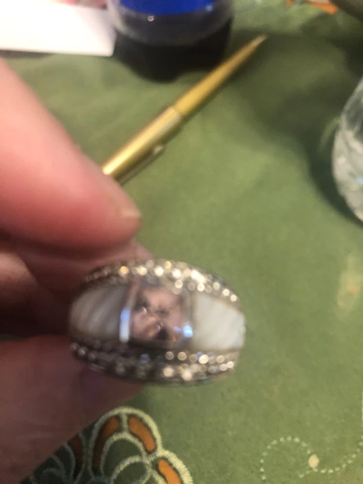 Anillo Judith Ripka talla 7 rosa facetado madreperla czs pesado ss Foto 3 de 4