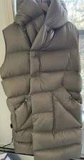 $2100 Owens Italy New Duvet Puffer 90% Goose Down Vest  Hood Performa