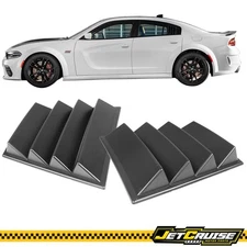 Fits 11-23 Dodge Charger V1 Style Side Window Louver Sun Shade Cover Matte Black