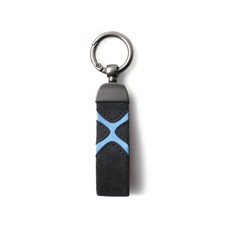 Car Keychain Suede Leather Key Clip with D-Ring Anti Lost Black Blue