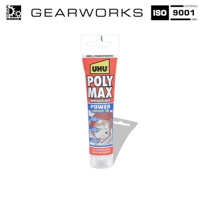 UHU Poly Max Mounting Adhesive Glue Crystal Clear