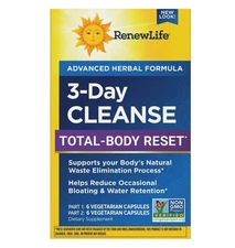 Renew Life 3 Day Cleanse, Total Body Reset Detox Supplement For Bloating