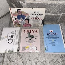 Lot 4 National Geographic Peoples of China Japan Vintage 1980&rsquo;s Color Map Poster
