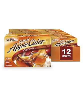 Alpine Original Spiced Apple Cider Instant Drink Mix, 0.74 Oz Pouch ,Pack of 12.