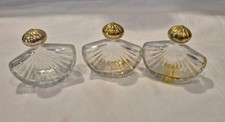 Shell Shaped Clear Glass Perfume Cologne Bottle - Empty - Lot Of 3